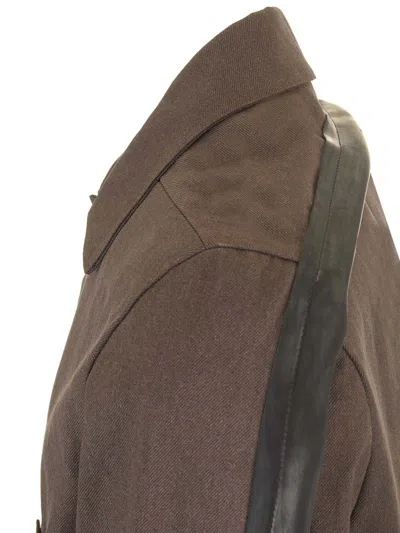 Rick Owens Tour Snap Front Jacket Knitwear Brown In Brown