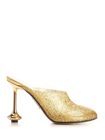 Loewe Toy Mules In Gold