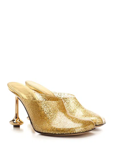 Loewe Toy Mules In Gold