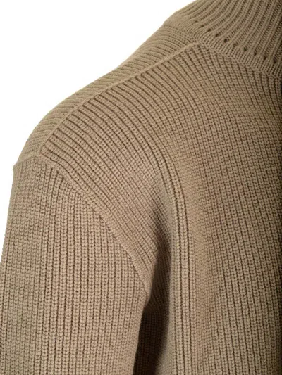 Rick Owens Turtleneck Sweater Knitwear Beige In Brown