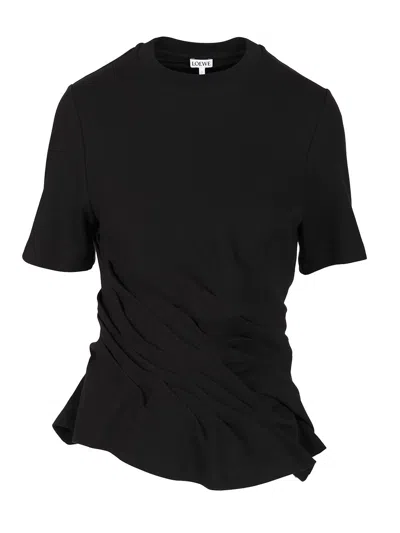 Loewe Draped Short-sleeve T-shirt In Black