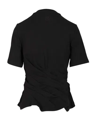 Loewe Draped Short-sleeve T-shirt In Black