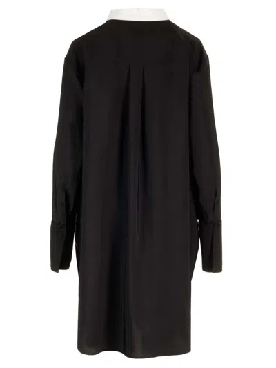 Loewe Detachable-collar Midi Shirt Dress In Black