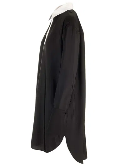 Loewe Detachable-collar Midi Shirt Dress In Black