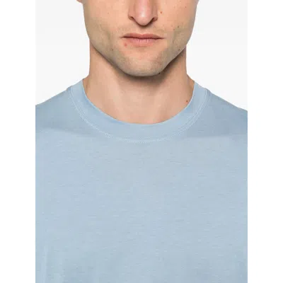 Tom Ford Crew Neck Cotton Blend T-shirt In Blue