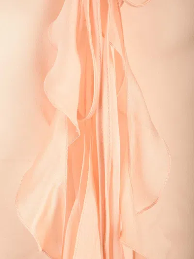 Chloé Flowy Silk Top With Ruffle And Tie