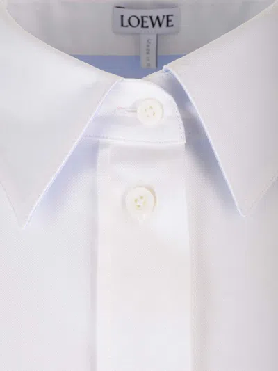 Loewe White Cotton Twill Shirt Shirts White In White