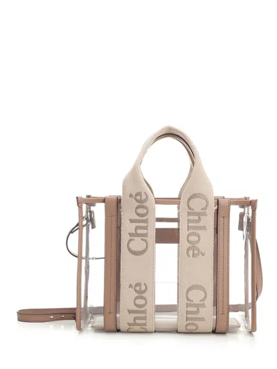 Chloé Woody Handbags Beige