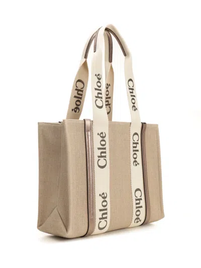 Chloé Woody Handbags Grey