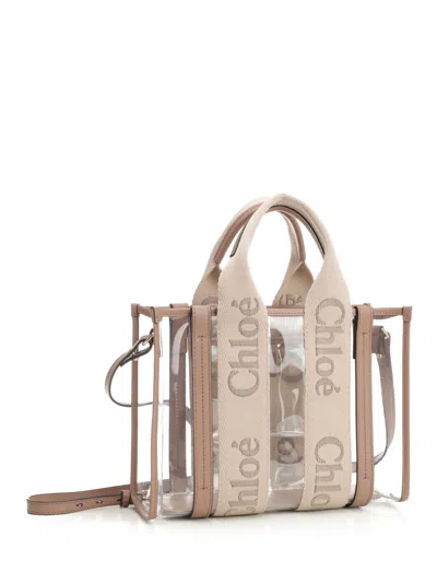 Chloé Woody Handbags Beige