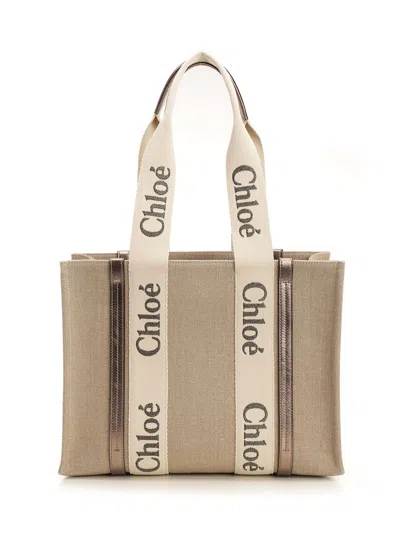 Chloé Woody Handbags Grey