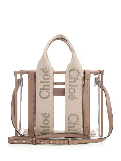 Chloé Woody Handbags Beige