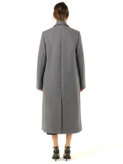 Loewe Wool And Cashmere Long Coat Coats Grey In Gray