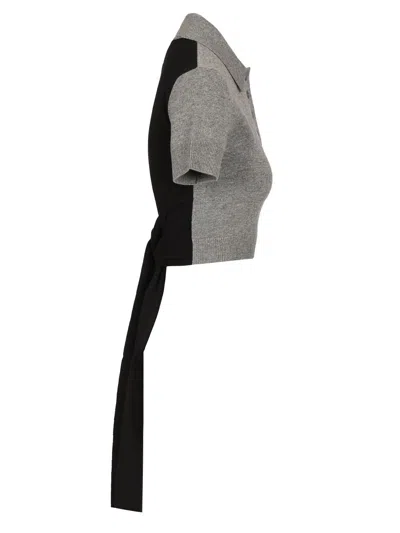 Loewe Wool And Cashmere Polo Shirt Grey In Gray