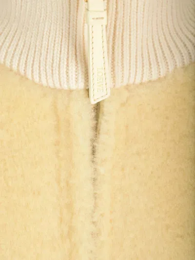 Loewe Puzzle Fold Vest In Shearling And Wool