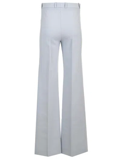 Chloé Wool Crepe Flared Trousers Light Blue