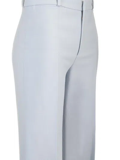 Chloé Wool Crepe Flared Trousers Light Blue