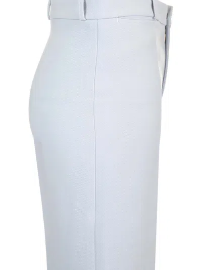 Chloé Wool Crepe Flared Trousers Light Blue