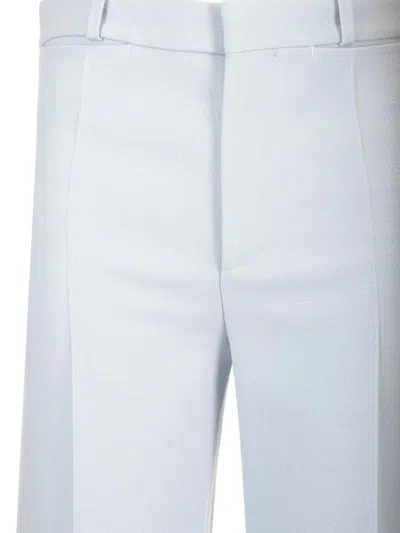 Chloé Wool Crepe Flared Trousers Light Blue