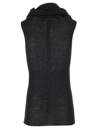 Rick Owens Wool Jersey Top Jackets Black In Black
