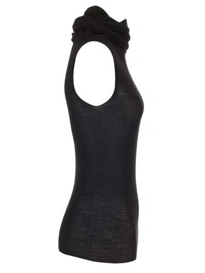 Rick Owens Wool Jersey Top Jackets Black In Black