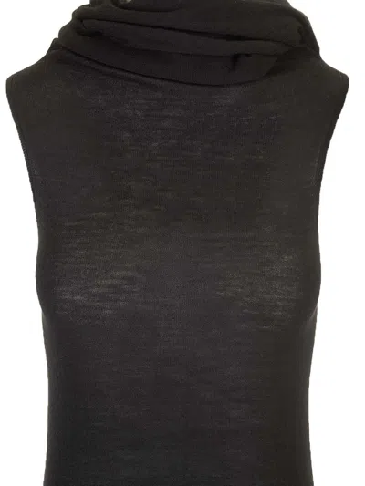 Rick Owens Wool Jersey Top Jackets Black In Black