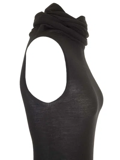 Rick Owens Wool Jersey Top Jackets Black In Black