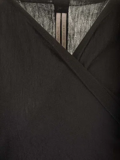 Rick Owens Wrap Top In Wool Knit Jackets Black In Black