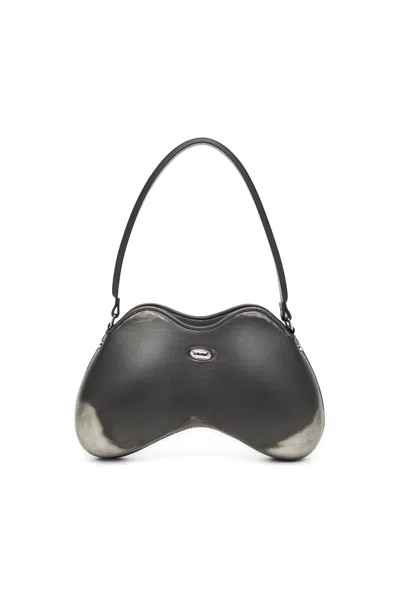 Diesel Double-d-rigid Shoulder Bag In Brushed Pu