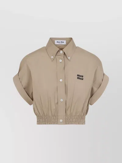 Miu Miu Button-down Collar Cotton Shirt