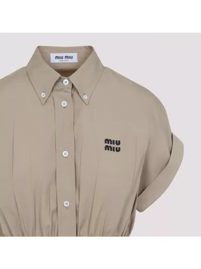 Miu Miu Button-down Collar Cotton Shirt