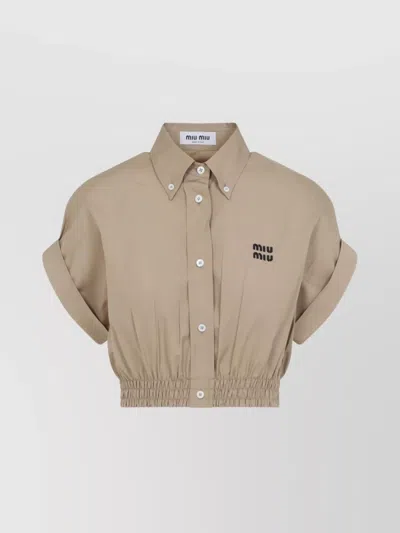 Miu Miu Button-down Collar Cotton Shirt