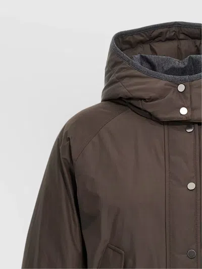 Brunello Cucinelli Short Puffer Jacket With Hood And Pockets