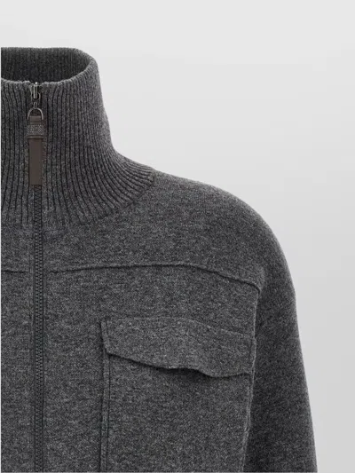 Brunello Cucinelli Women Cashermere Zipped Cardigan In Gray
