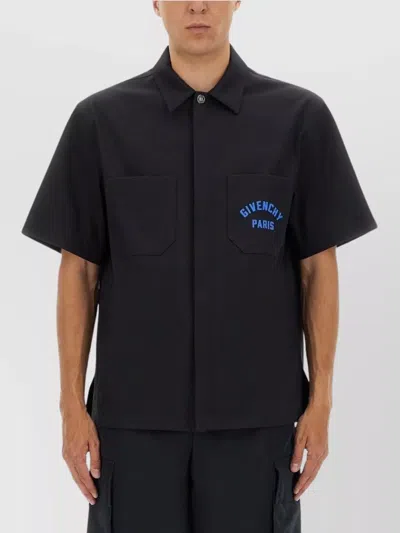 Givenchy Short Sleeves Chest Pockets Shirt In Black