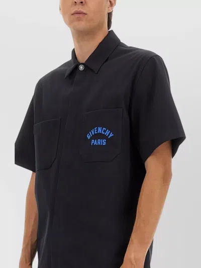 Givenchy Short Sleeves Chest Pockets Shirt In Black