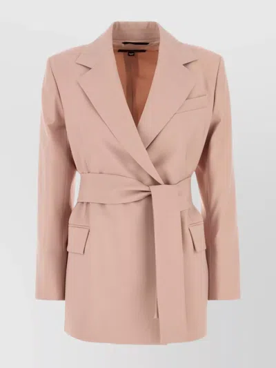 Weekend Max Mara Powder Pink Wool Teso Blazer In Pink