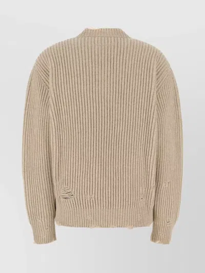 Mm6 Maison Margiela Sand Wool Blend Sweater In Neutral