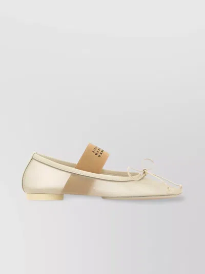 Mm6 Maison Margiela Mesh Ballerinas With Transparent Sole And Bow