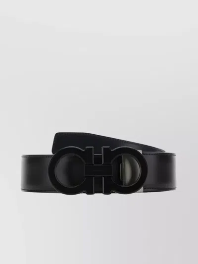 Ferragamo Reversible Leather Belt Buckle Detail