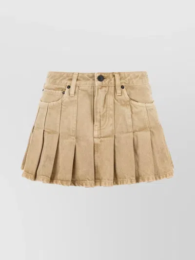Balenciaga Women Beige Denim Mini Skirt