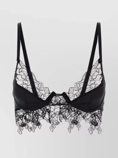 Blumarine Stretch Jersey Bra Lace Detailing In Black