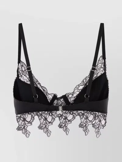 Blumarine Stretch Jersey Bra Lace Detailing In Black