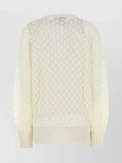 Blumarine Textured Knit Oversize V-neck Cardigan