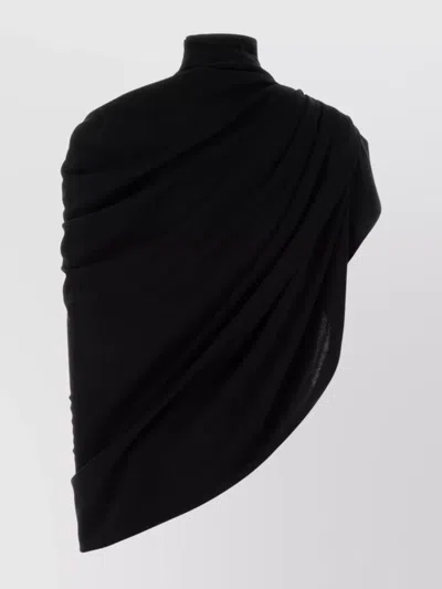 Jean Paul Gaultier Draped High Neck Sleeveless Top In Black