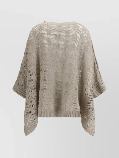 Brunello Cucinelli Poncho Handcrafted Sequined Flowing Silhouette