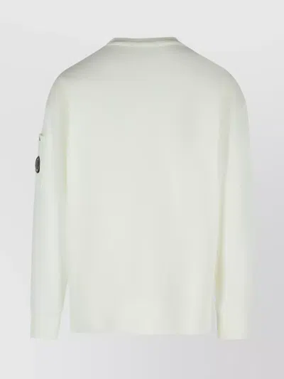 C.p. Company Lens-detail Crew-neck Sweatshirt In White