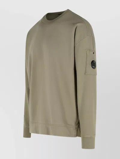 C.p. Company Cotton Sweatshirt Arm Pocket In Gray