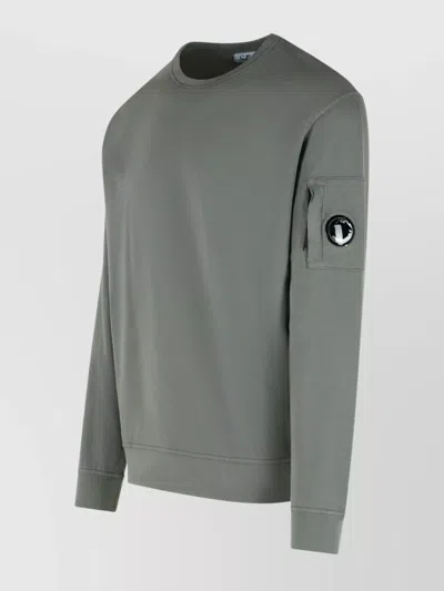 C.p. Company Cotton Sweatshirt Arm Pocket In Gray