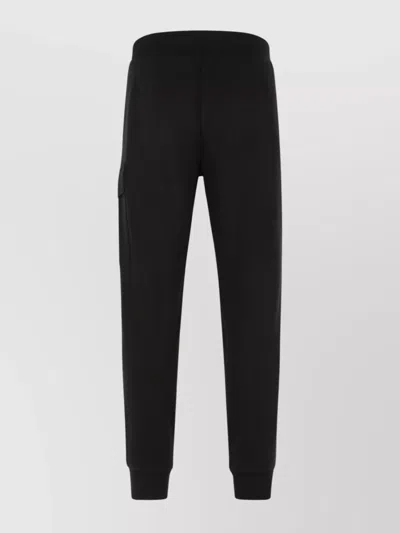 C.p. Company Sweatpants Cargo Pant In Diagonal Raised Fleece In Black